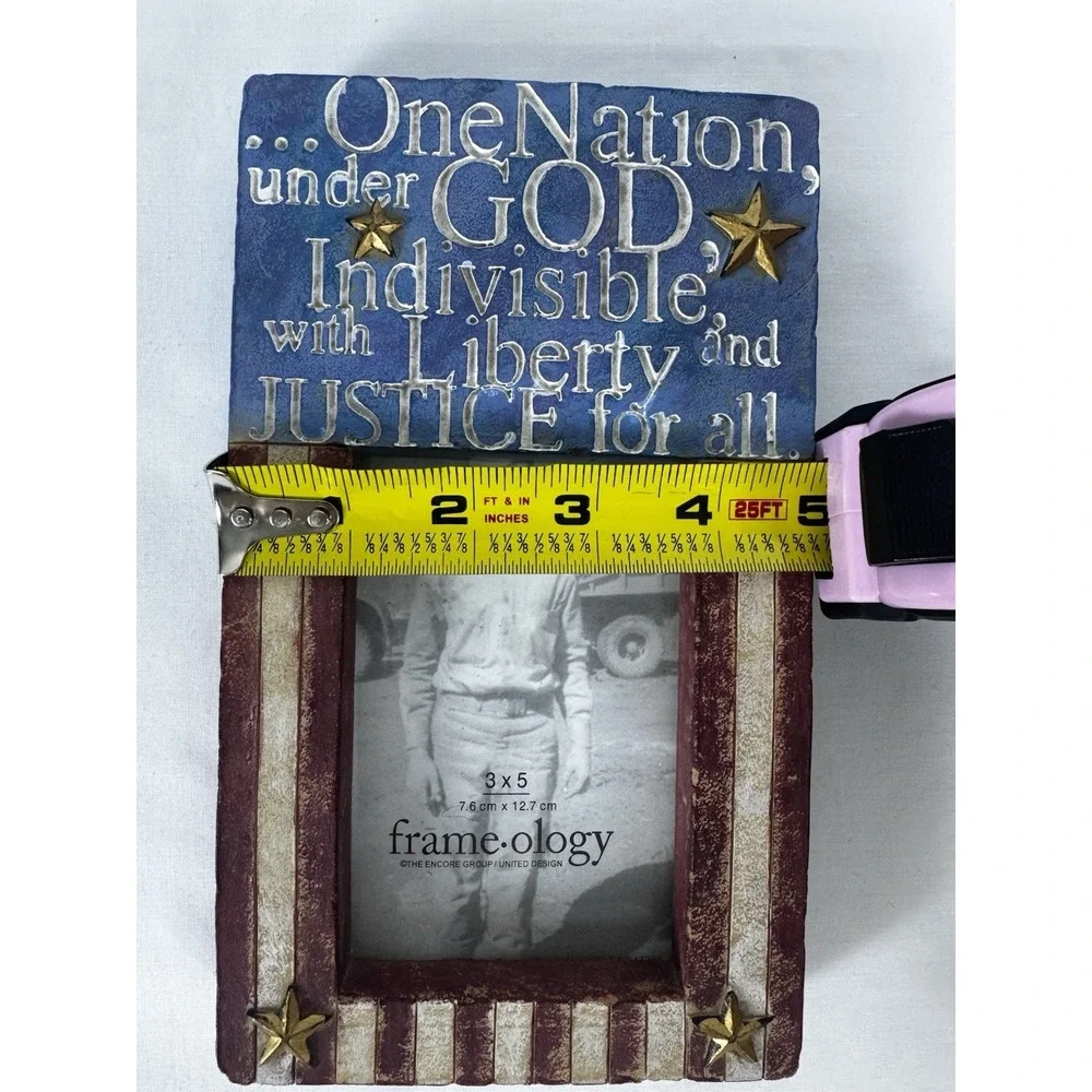 VTG Frame-ology Patriotic Pledge Of Allegiance 3X5 Photo Frame Resin NOS FLAG